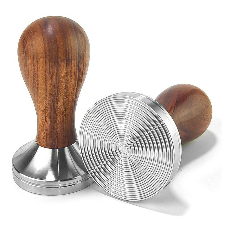 GENERICO - Tamper de Café de Madera con Base de Acero Inoxidable 58 cm