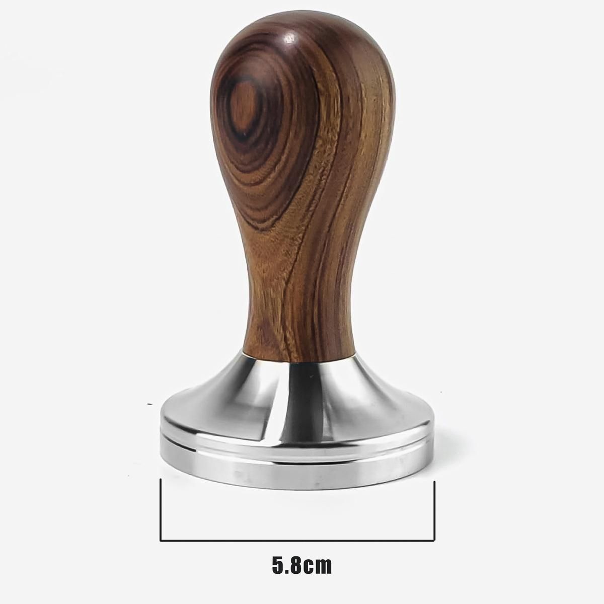 GENERICO - Tamper de Café de Madera con Base de Acero Inoxidable 58 cm
