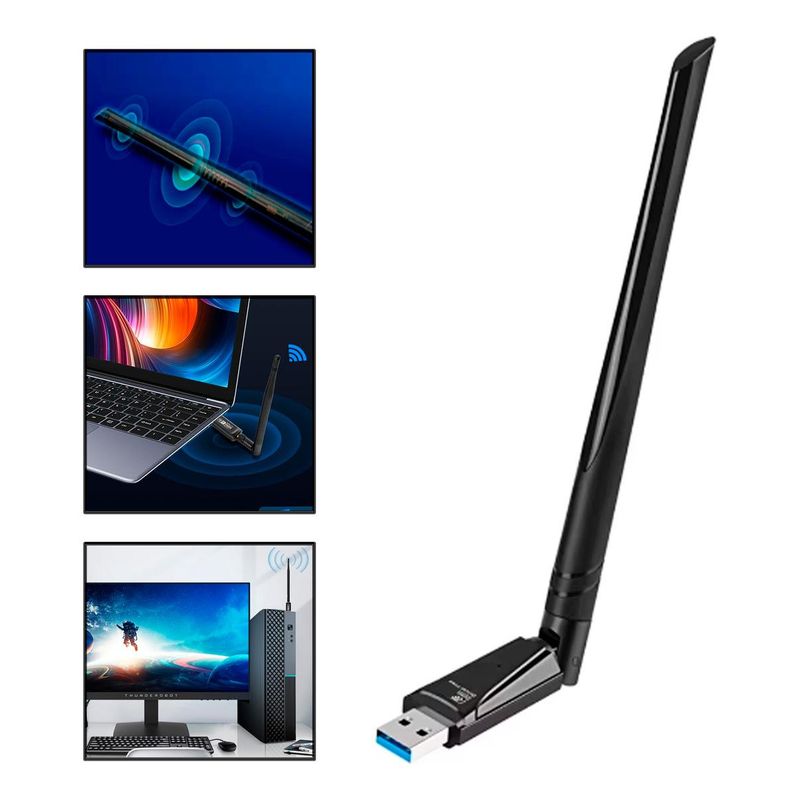 GENERICO - Adaptador Wifi USB Dual Band 5G 900Mbps de Alta Velocidad