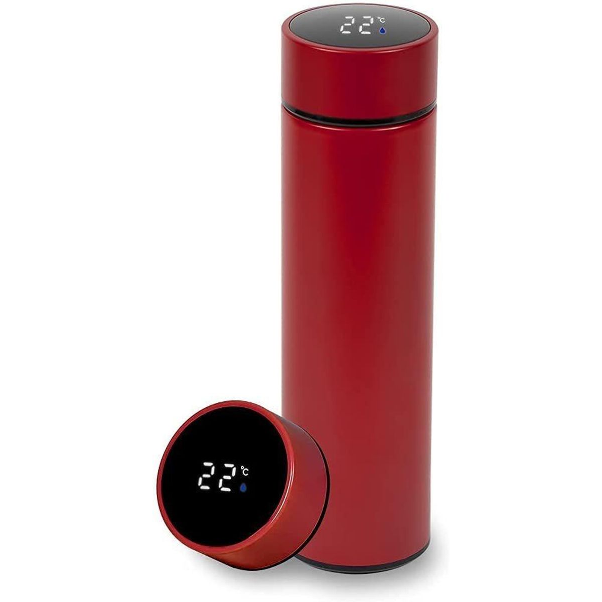 GENERICO - Termo Inteligente con Pantalla Digital - 500 mL - Rojo Mate
