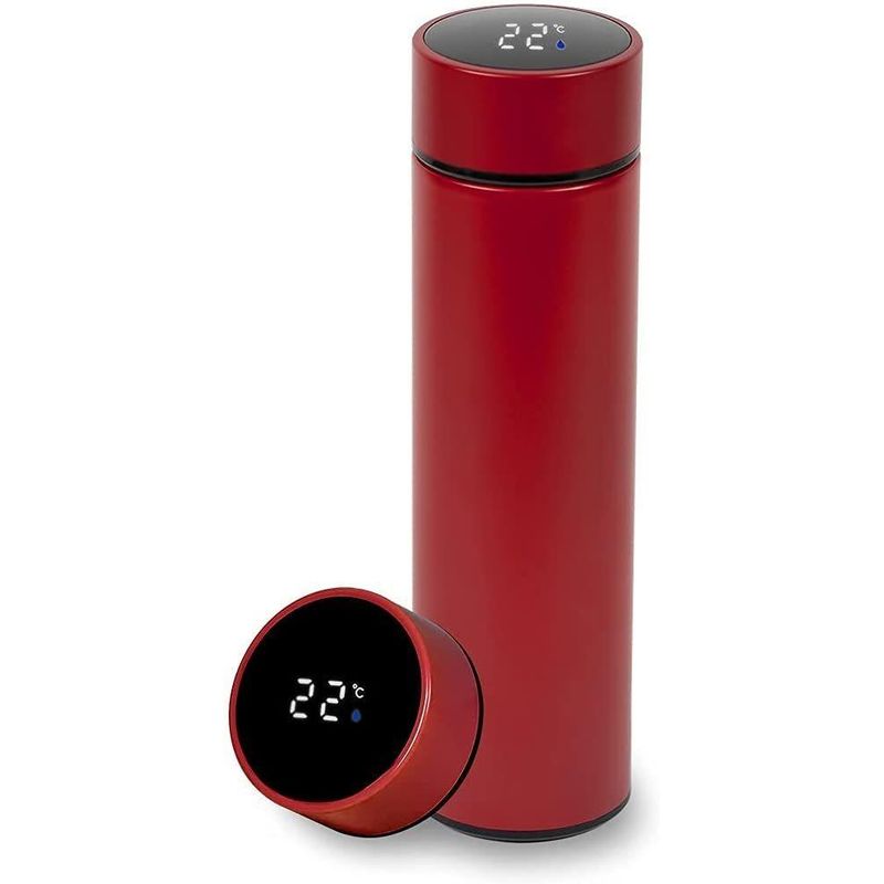 GENERICO - Termo Inteligente con Pantalla Digital - 500 mL - Rojo Mate