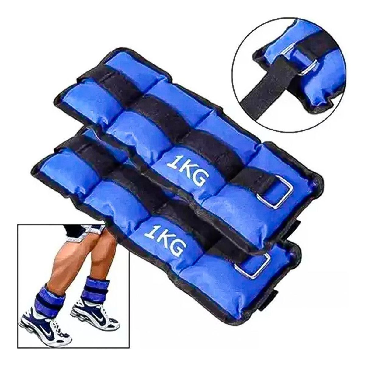 GENERICO - Par de Pesas de Arena para Tobillos y Muñecas 2 kg