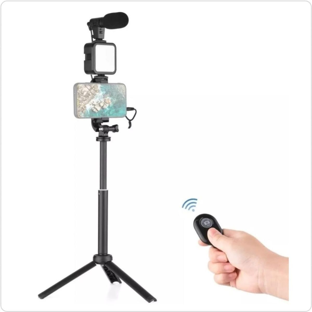 GENERICO - Kit Completo de Grabación con Micrófono y Luces LED