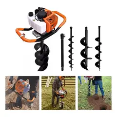 GENERICO - Ahoyador Barreno Profesional 63cc con 3 Brocas y Extensor