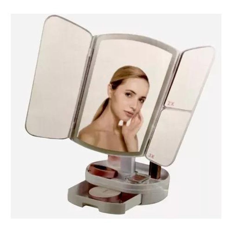 GENERICO - Espejo de Maquillaje LED Ajustable con Alta Definición USB