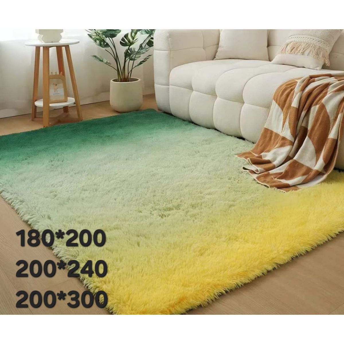 GENERICO - alfombra peluda tipo shaggy 240x200cm