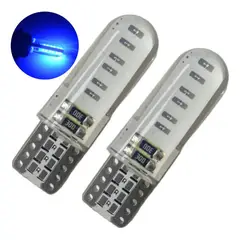 GENERICO - Set de 2 Ampolletas LED T10 Siliconado Azul 5W