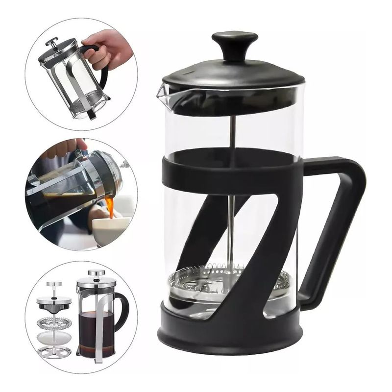 GENERICO - Cafetera Prensa Francesa de Vidrio 350ml con Filtro