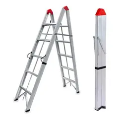 GENERICO - Escalera Tijera de Aluminio Multiuso 5 Peldaños 19mts