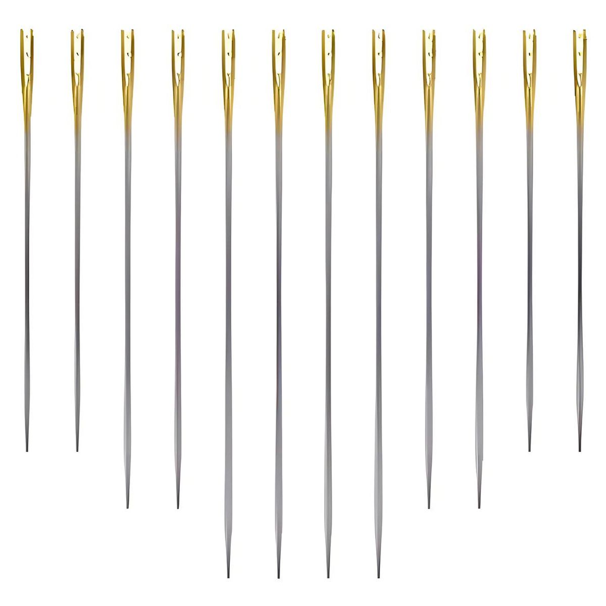 GENERICO - Juego de 12 Agujas para Coser a Mano - Ideal para Ciegos.