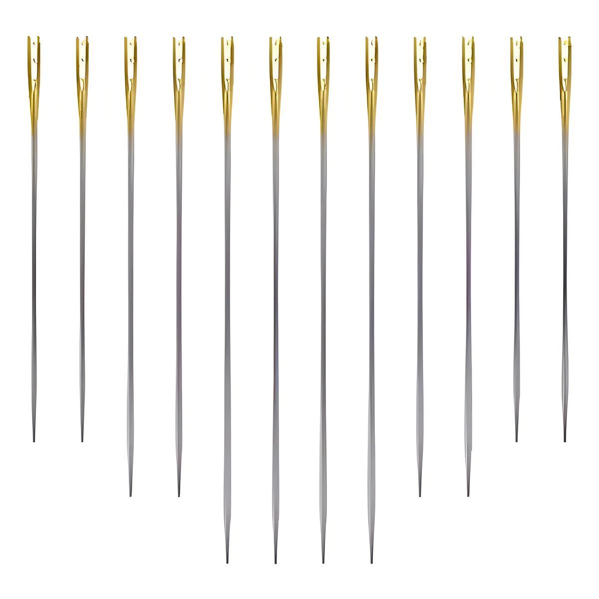 GENERICO - Juego de 12 Agujas para Coser a Mano - Ideal para Ciegos.