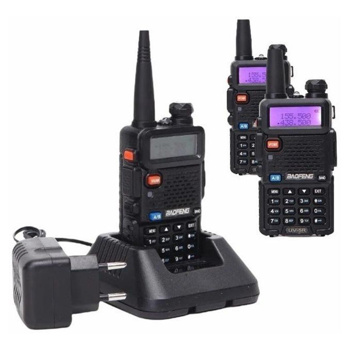GENERICO - Pack de 2 Radios VHF Portátiles Doble Banda UV-5R - Negro