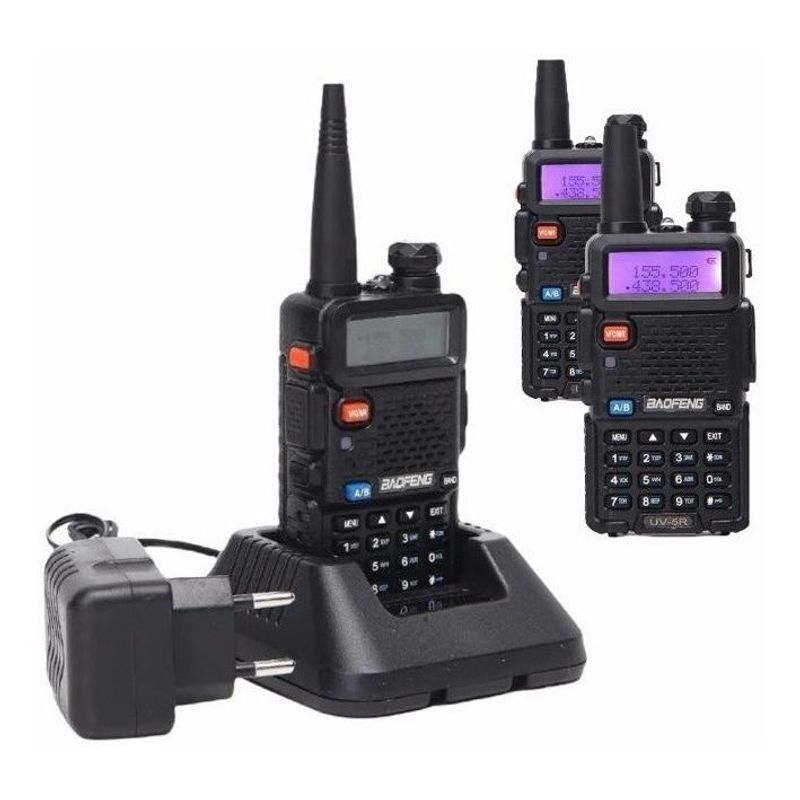 GENERICO - Pack de 2 Radios VHF Portátiles Doble Banda UV-5R - Negro