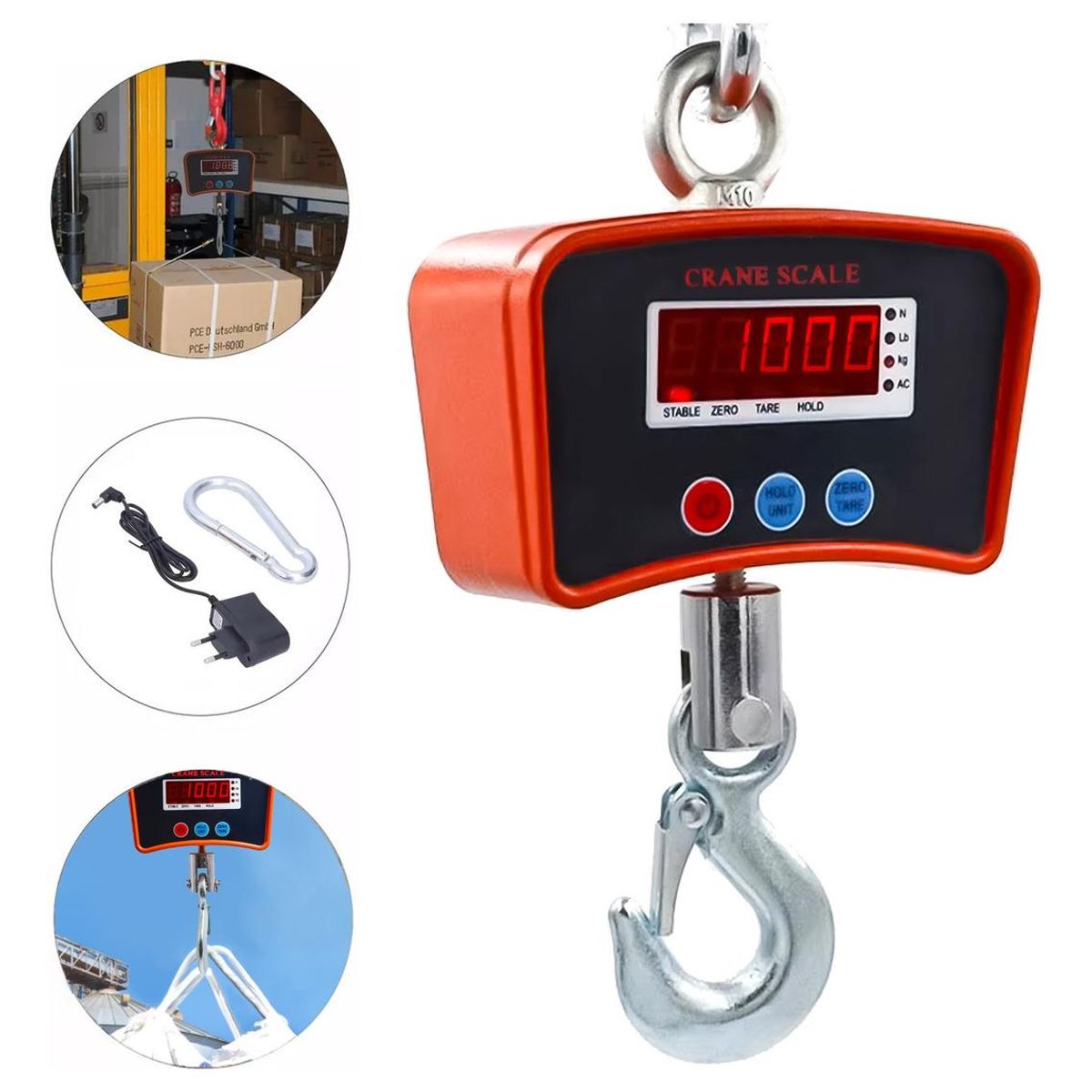 GENERICO - Balanza Digital Colgante Industrial 1000kg - Alta Precisión.