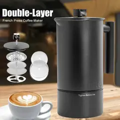 GENERICO - Cafetera Francesa de Acero Inoxidable con Termómetro 1L
