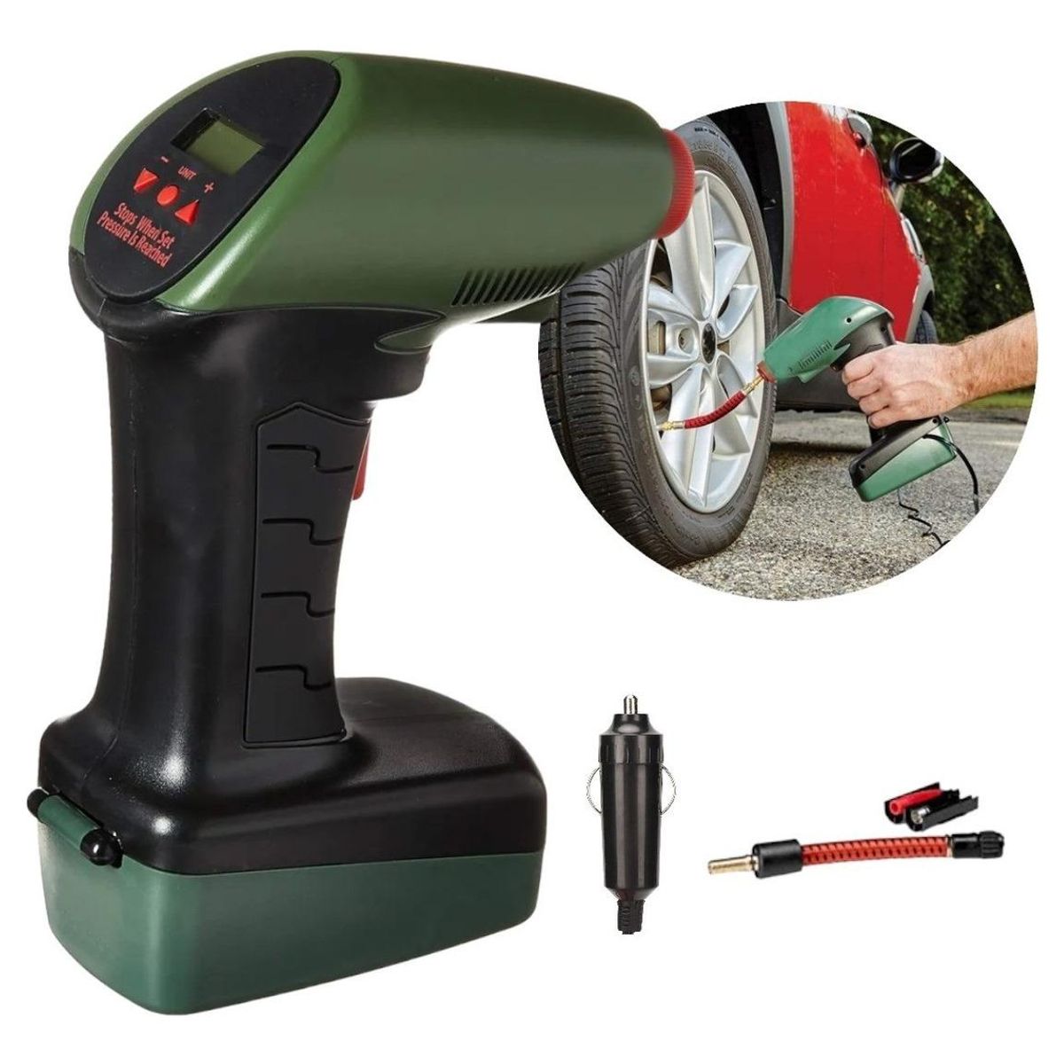 GENERICO - Compresor de Aire Portátil 12V para Automóvil con LED