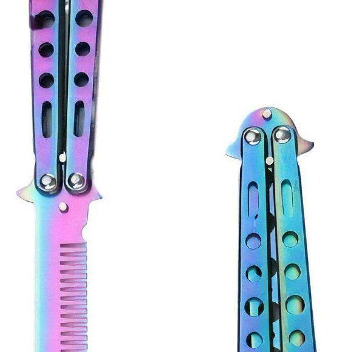 GENERICO - Cuchillo Mariposa Práctico con Mango de Acero Inoxidable