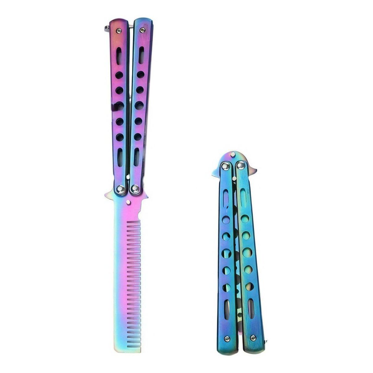 GENERICO - Cuchillo Mariposa Práctico con Mango de Acero Inoxidable