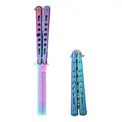 GENERICO - Cuchillo Mariposa Práctico con Mango de Acero Inoxidable