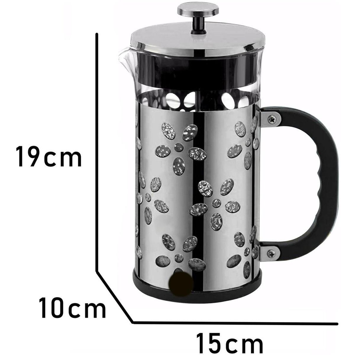GENERICO - Cafetera Prensa Francesa de Vidrio 1L con Malla Inoxidable