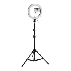 GENERICO - Aro de Luz LED de 26 cm con Trípode Ajustable - Color Negro