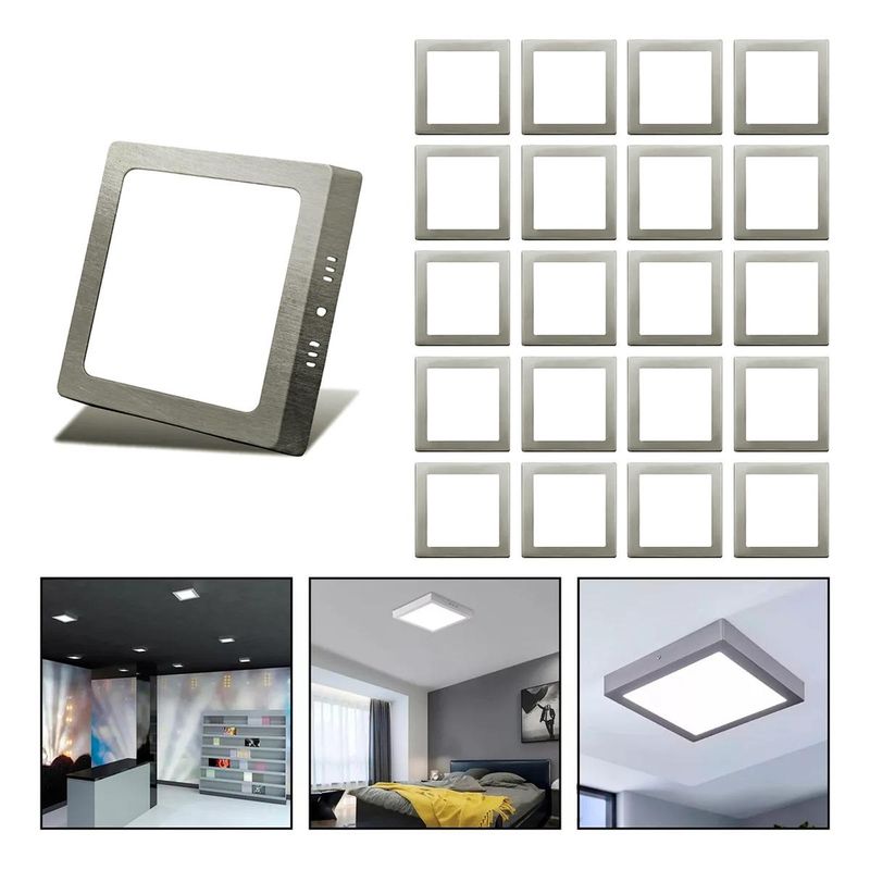 GENERICO - Foco LED Plafón Cuadrado 12W Luz Fría 6500K para Interior