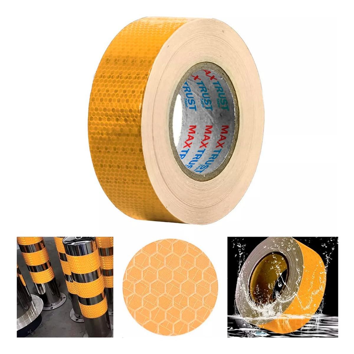 GENERICO - Cinta Reflectante Fluorescente Adhesiva 5cm x 25m Amarillo