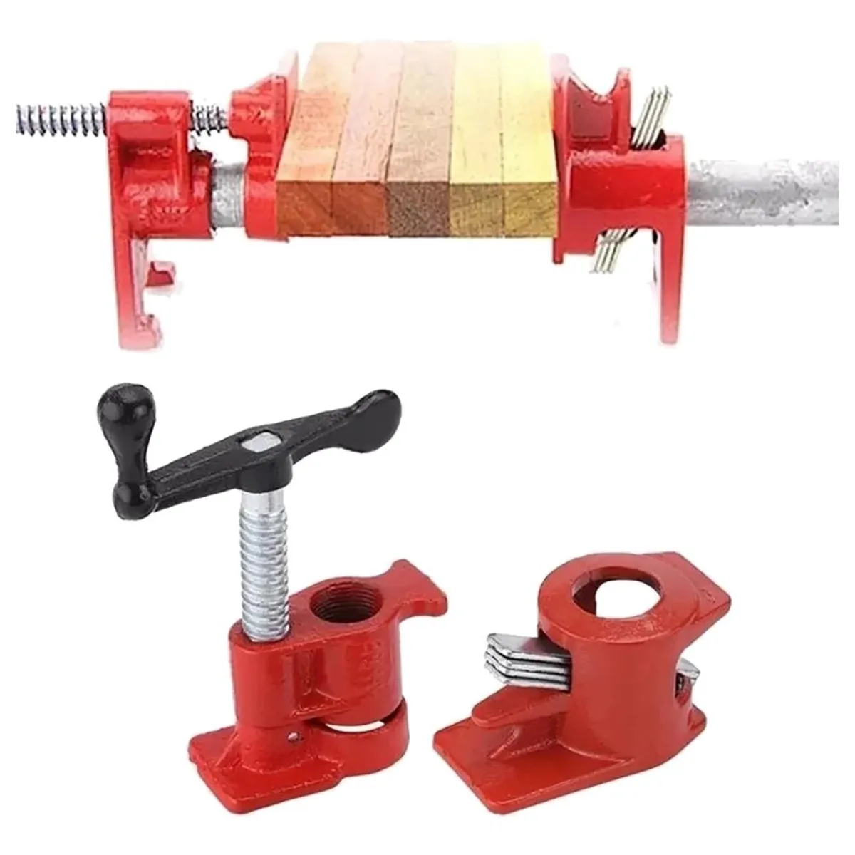 GENERICO - Set de 2 Prensas Sargento de Tubo 34" para Proyectos de Carpintería