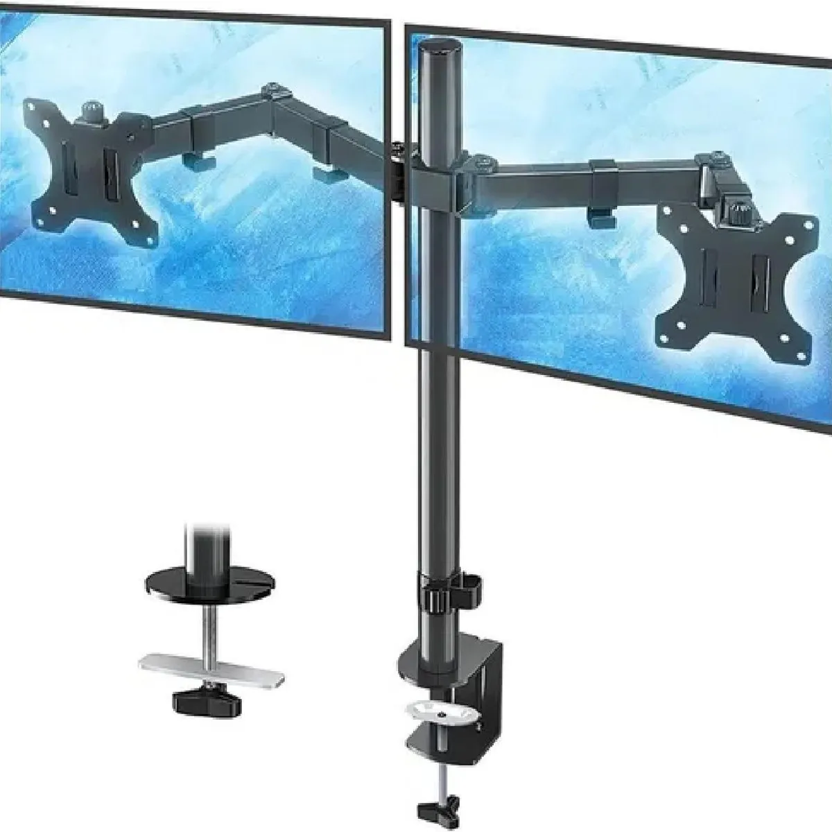 GENERICO - Soporte de Monitor Doble Ajustable para Escritorio 13-27"