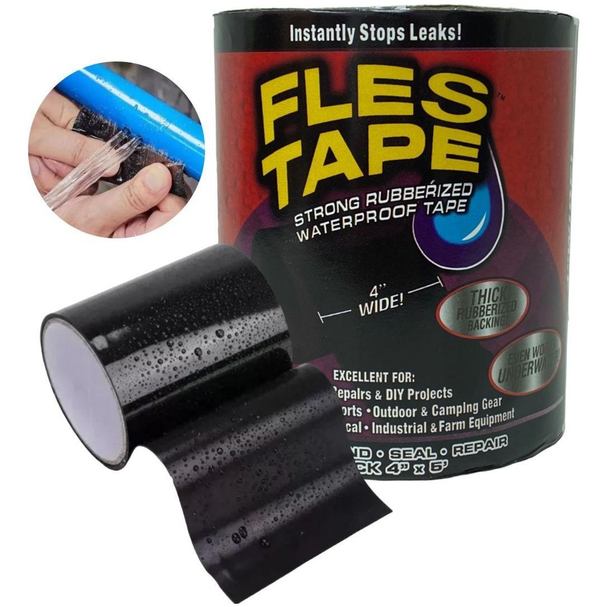 GENERICO - Cinta Adhesiva Impermeable Fles Tape 15 m x 10 cm