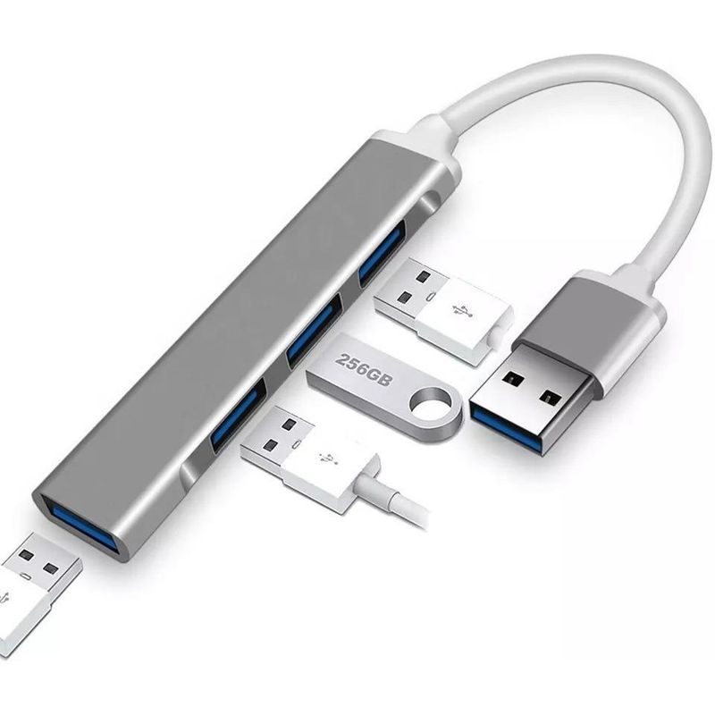 GENERICO - Adaptador Hub Mini USB 30 con 4 Puertos para Conexiones Rápidas