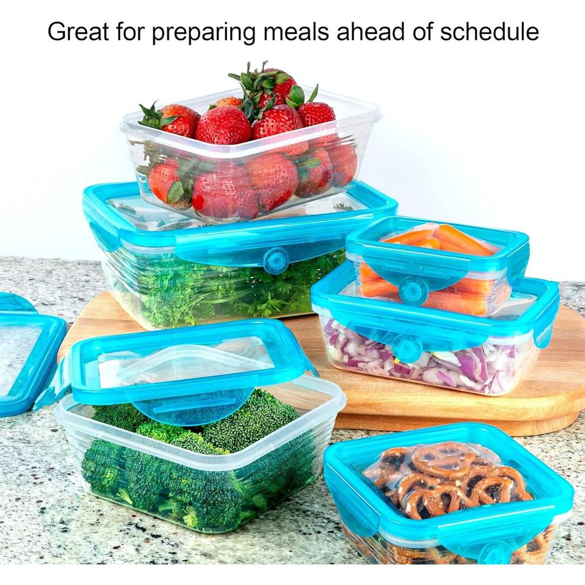 GENERICO - Pack de 6 Recipientes Herméticos con Tapa de Silicona