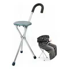 GENERICO - Bastón Ortopédico Plegable con Asiento 2 en 1