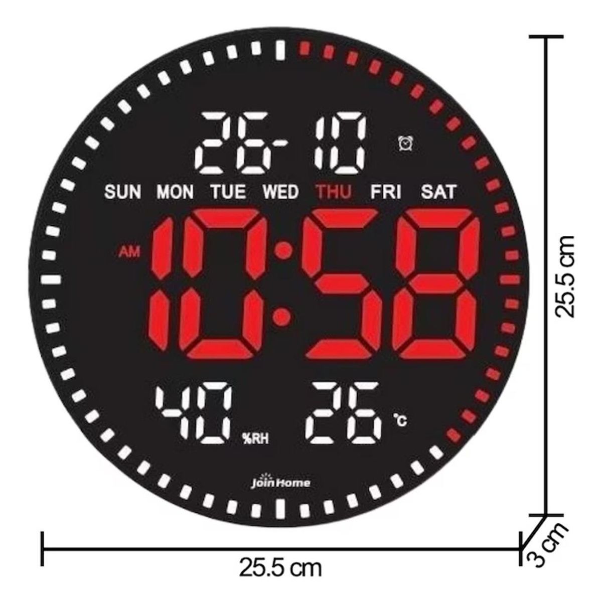 GENERICO - Reloj de Pared Digital LED Redondo con Cronómetro y Control
