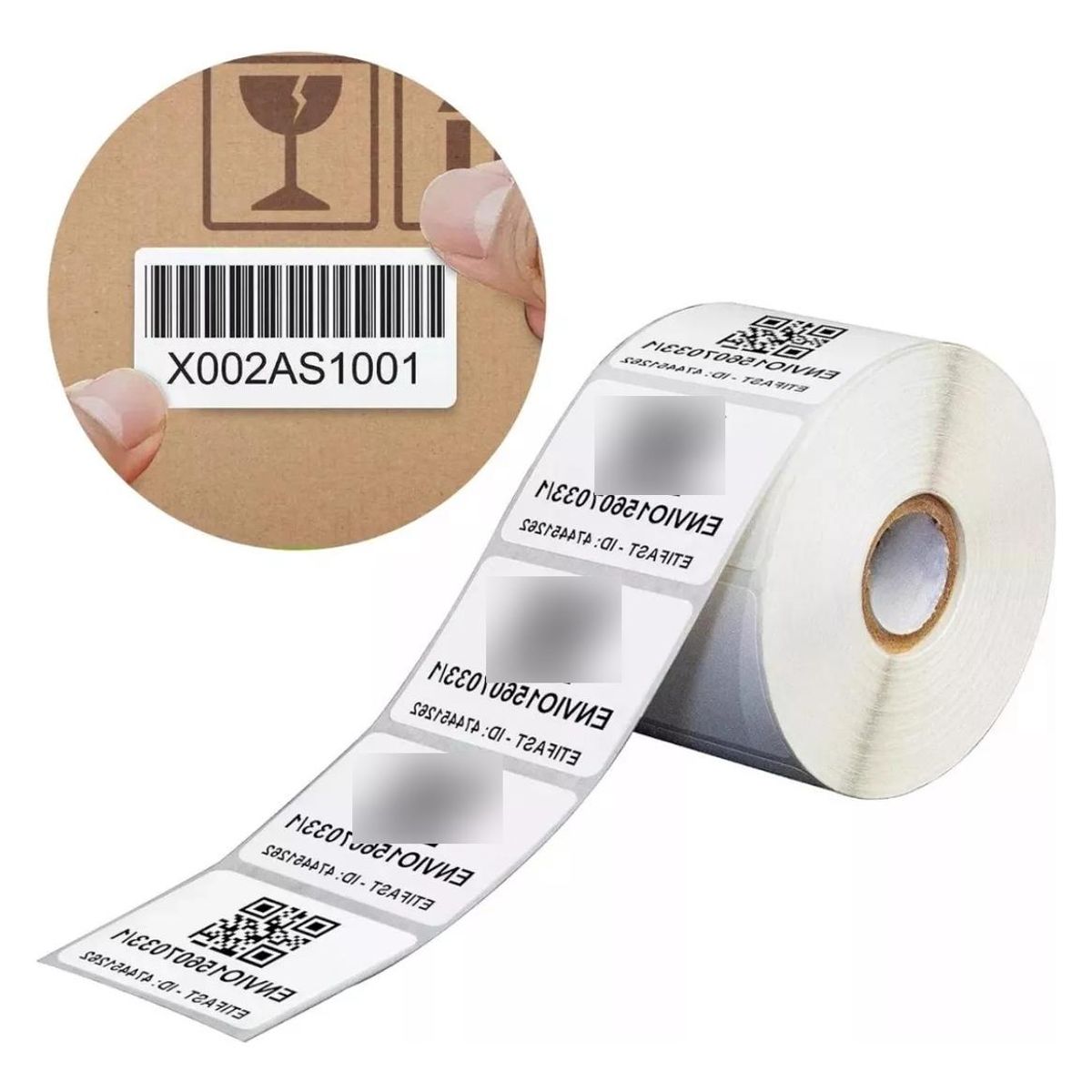 GENERICO - Rollo Etiqueta Autoadhesiva Térmica 50x30mm - 2500 Unidades