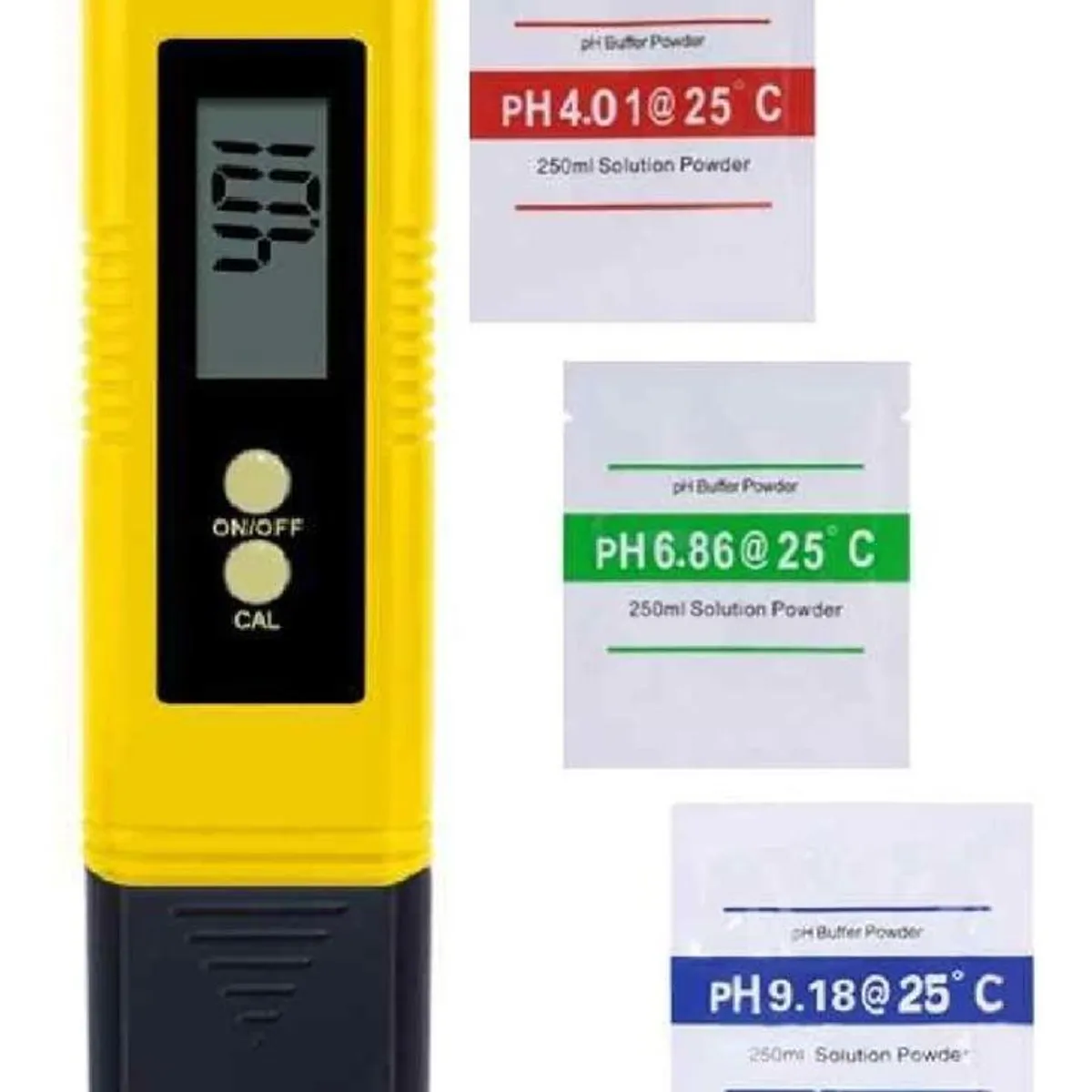 GENERICO - Medidor Digital de pH con Soluciones Incluidas y Pantalla LCD