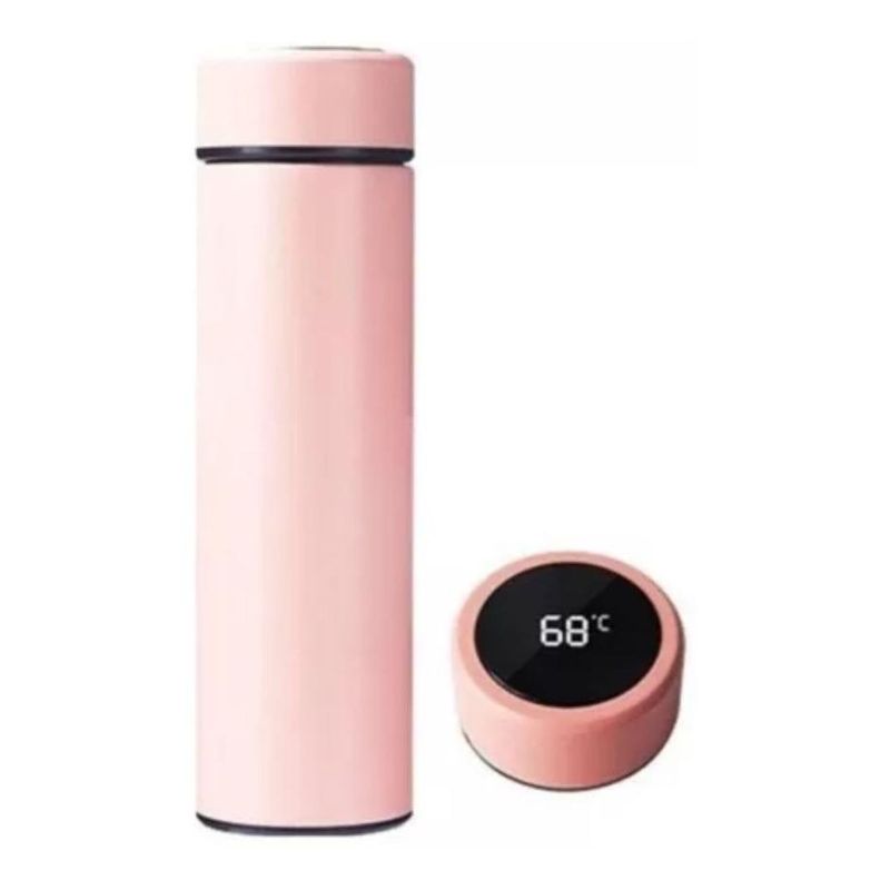 GENERICO - Termo Inteligente Rosa con Sensor de Temperatura Digital