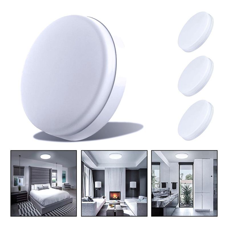 GENERICO - Pack de 3 Focos Plafón LED 24W Luz Fría para Techo