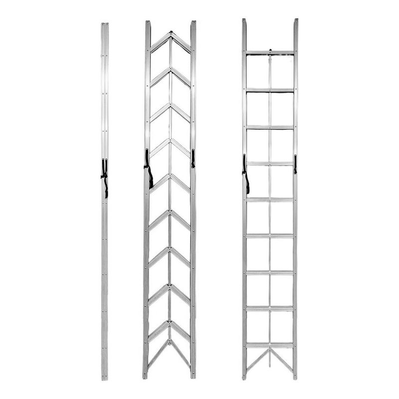 GENERICO - Escalera Plegable de Aluminio de 9 Peldaños 3mts