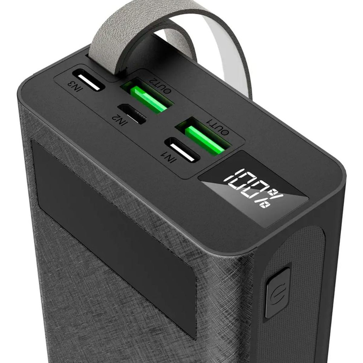 GENERICO - Power Bank 30000mAh con 3 Puertos y Pantalla LCD
