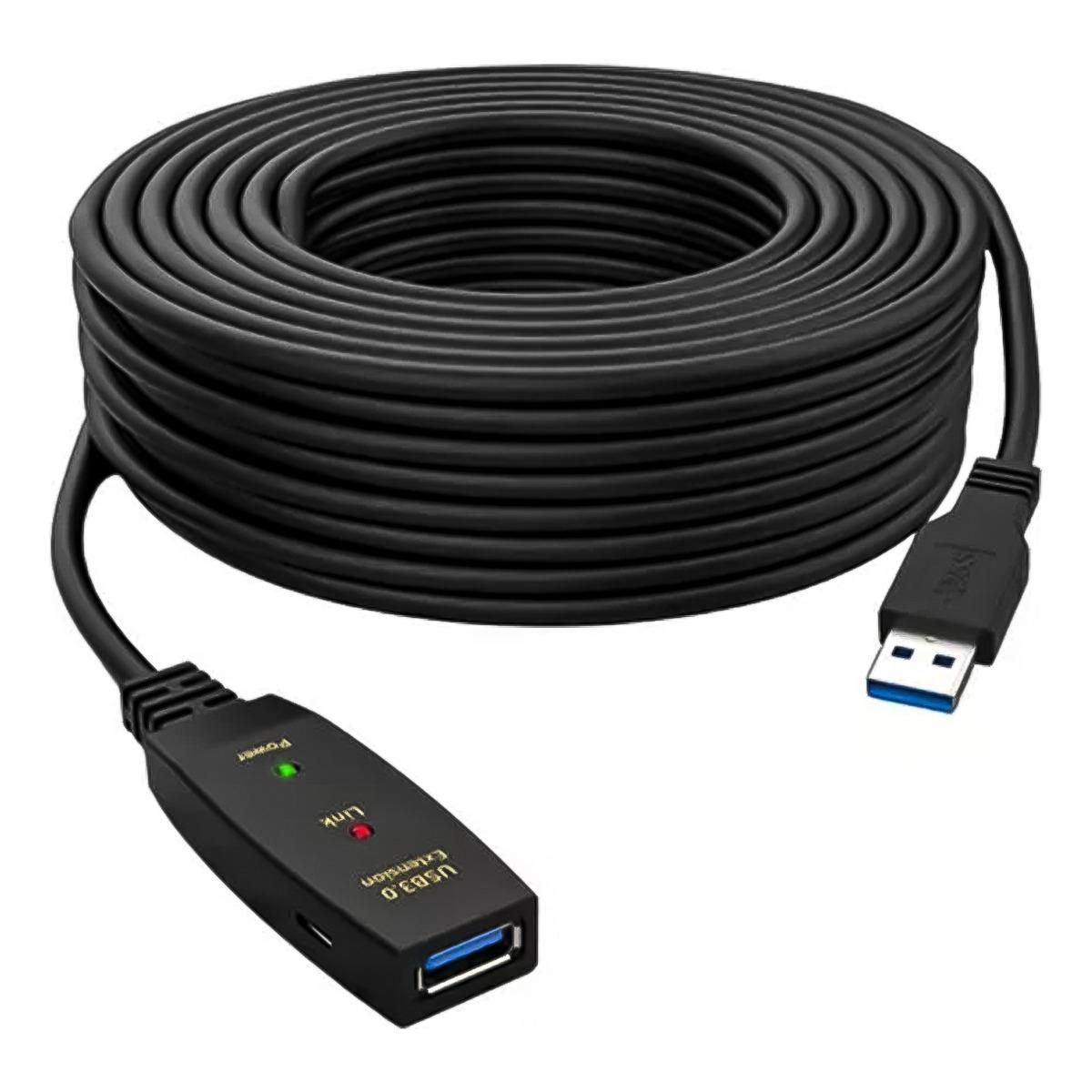 GENERICO - Cable USB 30 Extensor Activo de 10 Metros Macho a Hembra