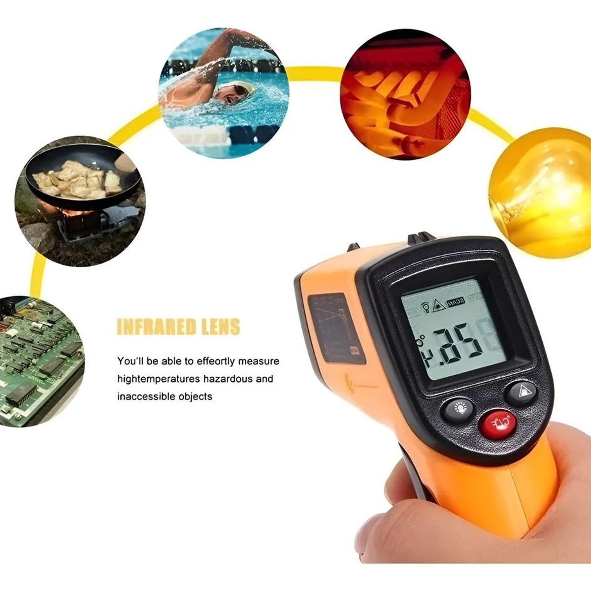 GENERICO - Termómetro Infrarrojo Industrial Sin Contacto -50°C a +400°C