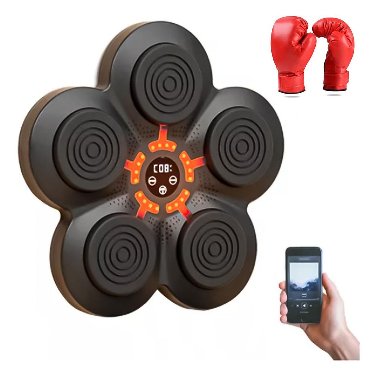 GENERICO - Máquina de Boxeo Musical Bluetooth con Guantes Integrados