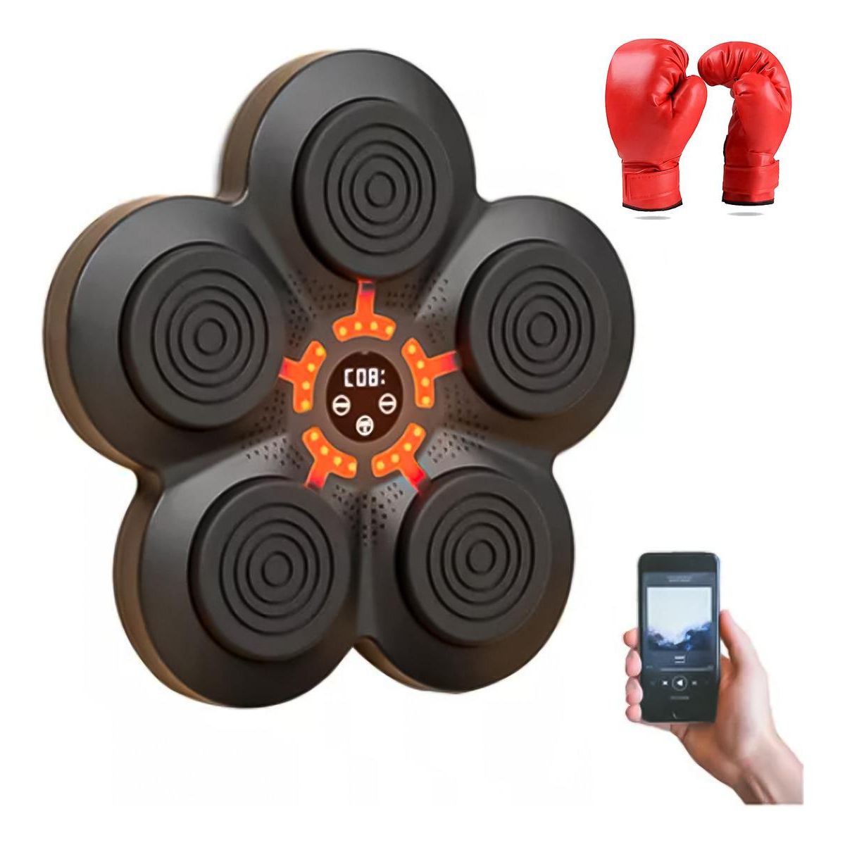 GENERICO - Máquina de Boxeo Musical Bluetooth con Guantes Integrados