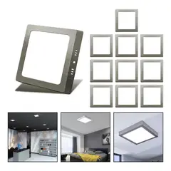 GENERICO - Pack de 10 Focos LED Plafón Cuadrado 12W Fríos