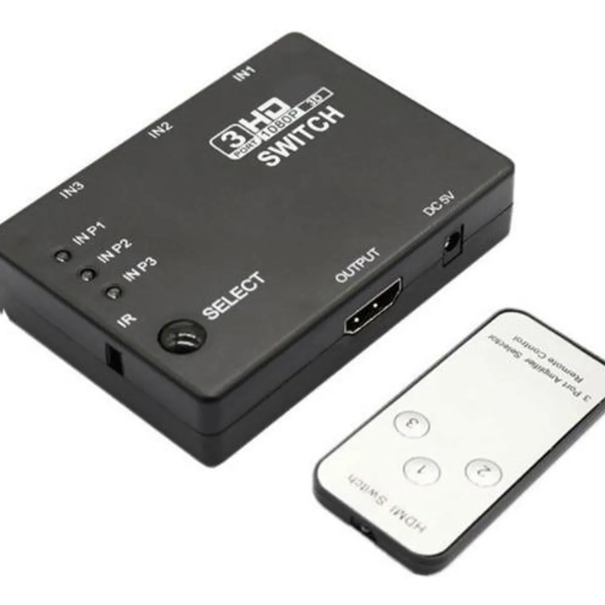 GENERICO - Switch HDMI 3x1 con Control Remoto y 1080p Full HD