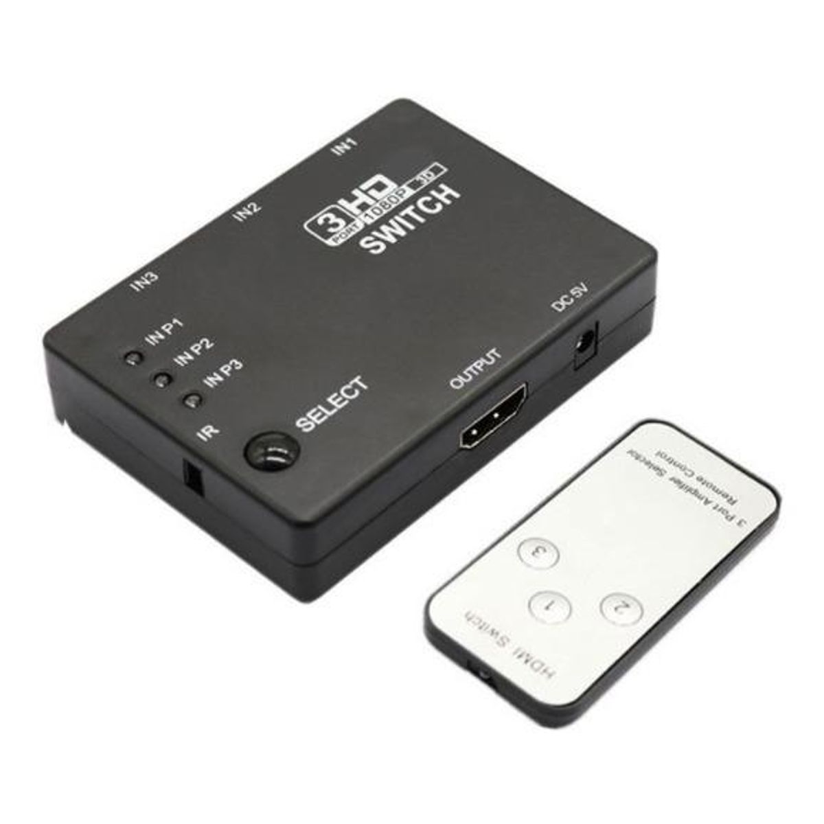 GENERICO - Switch HDMI 3x1 con Control Remoto y 1080p Full HD