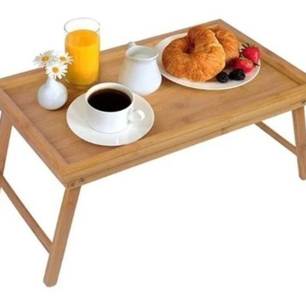 GENERICO - Bandeja Desayunadora de Bambú con Patas Plegables