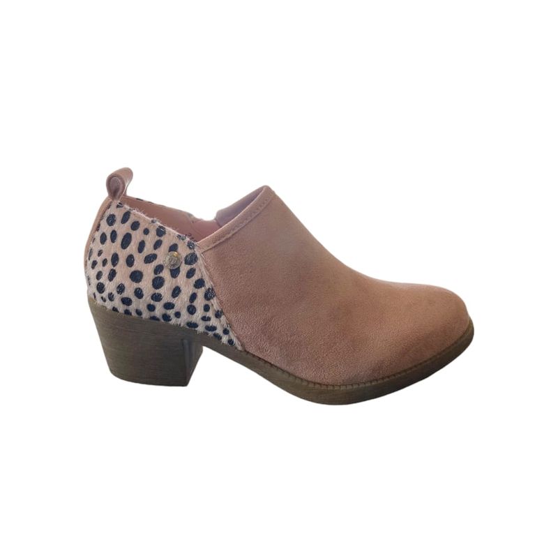 HERIEL - Botín Rosa Gamuza Mujer.