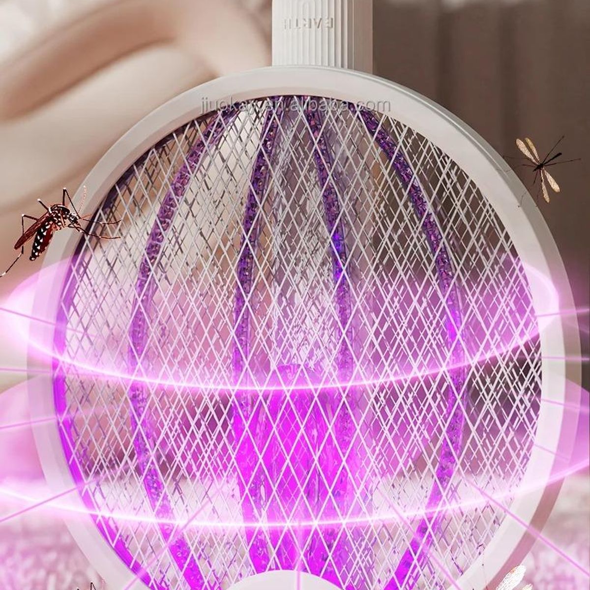 GENERICO - Raqueta Matamoscas Electrónica Recargable con Luz Atrapa Insectos